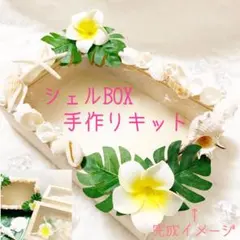 【手作りキット】貝殻・プルメリア飾り宝物箱