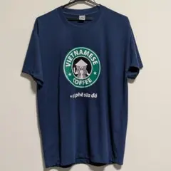 VIETNAMESE COFFEE ベトナム コーヒー Tシャツ ネイビー L