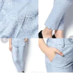 BORNY ボルニー　ジャガードコンシールパンツ　光沢　上品　サイドジップ　S