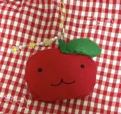 フェルト製リンゴ型マスコット ハンドメイド キーホルダー 平成 Y2K サブカル