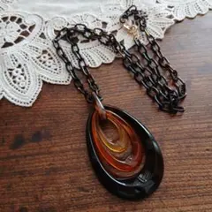 本鼈甲 デザインネックレス グラデーション ヴィンテージ べっ甲 ペンダント