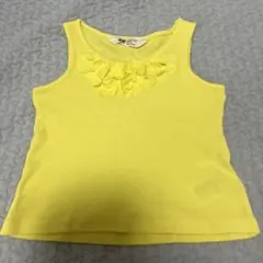 H&M イエロー フラワー装飾 ノースリーブ 100cm