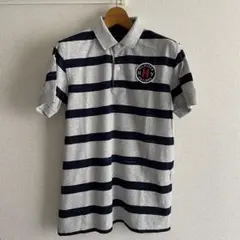 トミーヒルフィガー　ポロシャツ　メンズ　半袖　ボーダー　デニム　ワンポイント