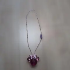 mke様専用！ミッキー型ラメ入りピンクネックレス