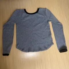 グレー ストライプ 長袖Tシャツ