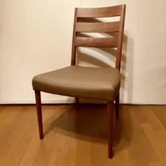 日田工芸 マキシム アームレス ダイニングチェア チーク材 本革
