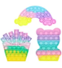 スクイーズ玩具 3枚入り プッシュポップ フィジェットおもちゃ 人気 ボード