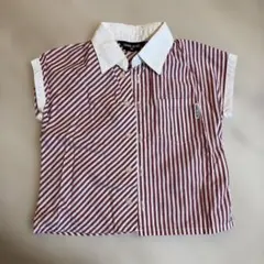 コムサ イズム ストライプ 半袖シャツ 90