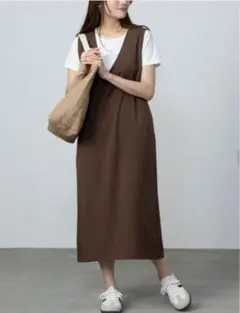 ワンピース　ジャンバースカート　ジャンスカ　Lサイズ　マタニティにも？