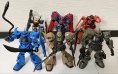 機動戦士ガンダムの1/100旧キット、アッグガイ、ドム、ゲルググ他5点