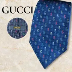 訳あり GUCCI グッチ ネクタイ GG柄 ペイズリー シルク イタリア製