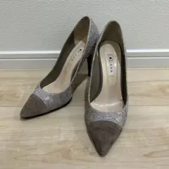 【Dianaダイアナ 】ベージュ　レース柄ハイヒール・パンプス　ヒール8cm