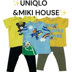 ミキハウス UNIQLO半袖Tシャツレギンスパンツ 80cm90cm保育園着