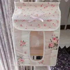 薔薇のタオルストッカー　花柄収納ポケット