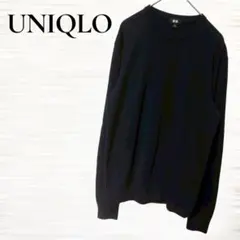 UNIQLO/クルーネックニット/ウール100%/ネイビー/M/SS107