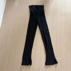 リブ パンツ ブラック　マタニティ