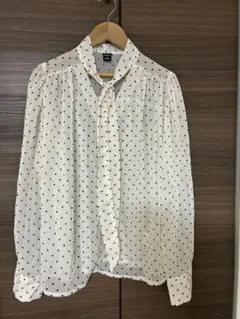 ドットリボンブラウス 長袖S