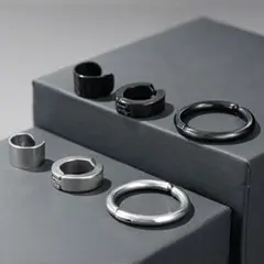 クリップイヤリング 3種アソート ゴールド シルバー ブラック