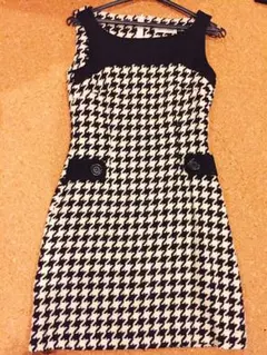 千鳥模様ワンピース 送料無料