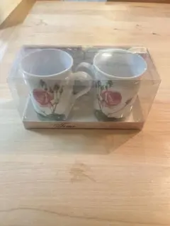 バラの花柄マグカップ2個セット