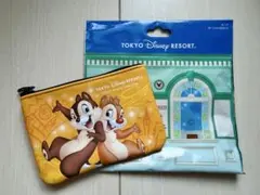 ディズニー　チケットデザインポーチ　チップとデール
