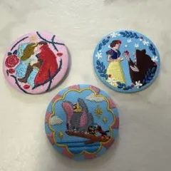 ディズニー刺繍缶バッジ3個セット
