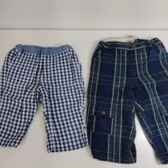 【池2】子供用　DOUBLE_B チェック　ハーフパンツ　2本セット　110cm