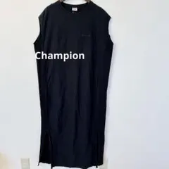 チャンピオン　ワンピース　ノースリーブ　ロング　ブラック　綿100%