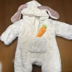 ウサギ　耳付き　ロンパース