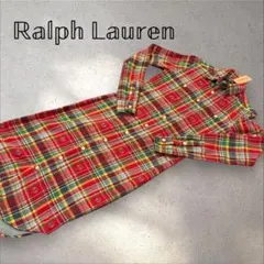 【タグ付き未使用】ラルフローレン チェックシャツワンピース 一部 訳あり