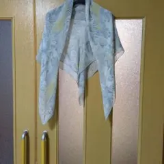 KRIZA サファリ動物柄 大判スカーフ　ライトブルー