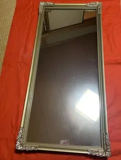 花柄装飾の大きめ姿見　ロココ調　ビンテージ　希少