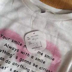 新品 パシオス アベイル しまむら 150 トレーナー オフ白 バックプリント