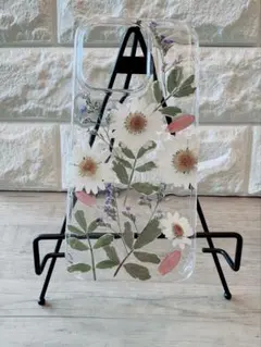 ハンドメイド 押し花デザイン iPhone16pro専用ケース