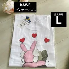 新品 ♡ ホワイトL【カウズ+ウォーホルUT】ユニクロ　コラボ