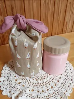 ㉝ スープジャーケース ポーチ ハンドメイド アヒルのサムネイル