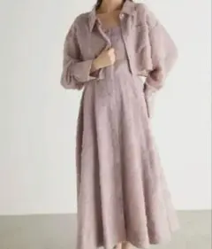 新品 rienda クロップドSH SETベアOP ワンピース