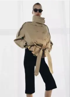 ZARA ZW ショート丈ハイネックトレンチコート Sサイズ
