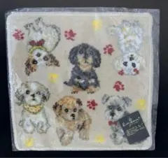 ★値下★ アーンジョー　犬柄　ハンカチタオル　ベージュ系のサムネイル