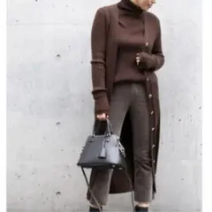☆新品☆人気☆Deuxieme Classe☆リブロングカーデ　チョコブラウン