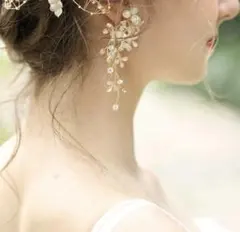 花とパールのエレガントピアス　ウェディング