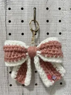 リボンチャーム　3 ピンク　ハンドメイド