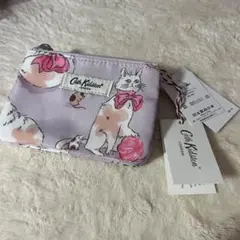 Cath Kidston 猫柄ポーチ 紫色