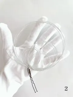 大きな水引髪飾り.シルバー.大リング.卒業式.成人式.和装#1