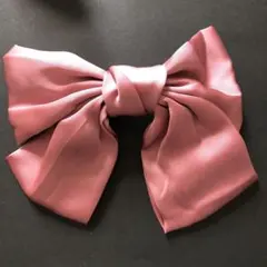 ☆新品☆ 大きめりぼんバレッタ　ピンク　くすみカラー　フォーマル　シフォン