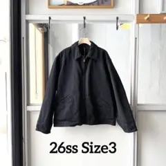 完売 COMOLI 26SS ブラックデニム ジップジャケット サイズ3 美品