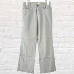 フレアパンツ デニムパンツ カジュアルパンツ レーヨン 綿 グレージュ シンプル