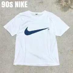 ＊8052 90s NIKE ナイキ　白タグ　ビッグスウォッシュ　ロゴ　Tシャツ