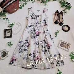 美品✨LAURA ASHLEY　大人可愛いコットン花柄ワンピース　M相当