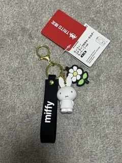 miffy ミッフィー ストラップ付きキーホルダー モノトーンver.　タイトー